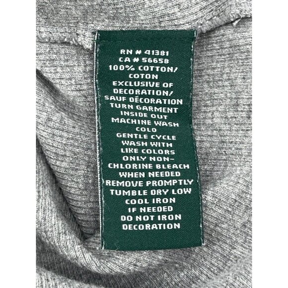 Lauren Ralph Lauren Gray Knit Top Shirt Suede Zipper Shoulders Size Large - Picture 8 of 11